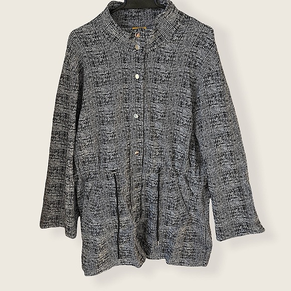 RUBY RD | Night & Day Black Multi Button Windbreaker Coat 2018 - Picture 1 of 9